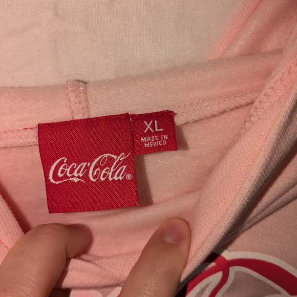 Kohl's Women's Pink Coca Cola Hoodie Sweater - Picture 4 of 5